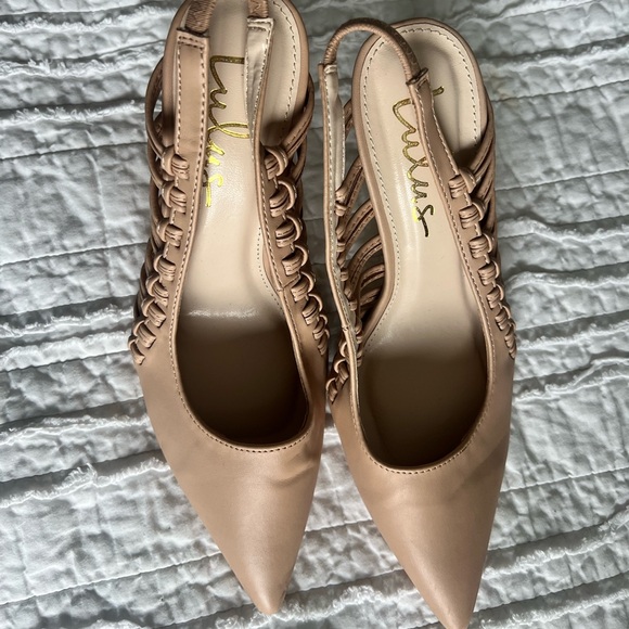Lulus Syoosh Nude Pointed-Toe Slingback Pumps - Picture 6 of 7